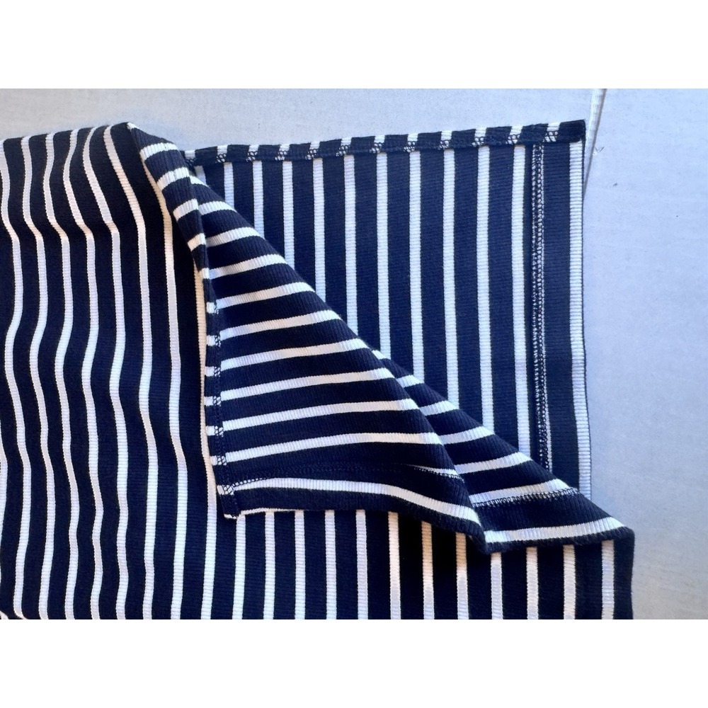 Nordstrom Women's Size Small Stretch Cotton Ribbed Tank Navy Striped - Picture 10 of 10
